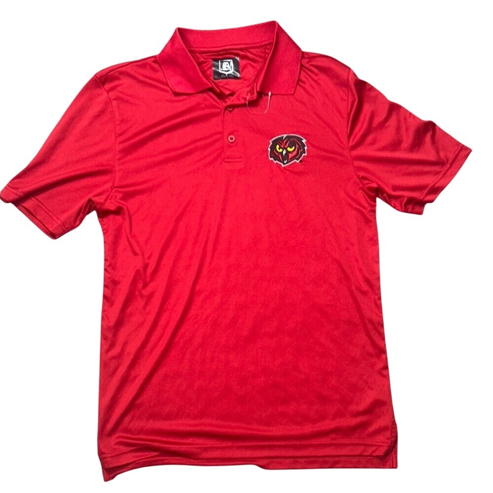 Temple University Owls Performance Polo Shirt Men's Short Sleeve Sport Red Small